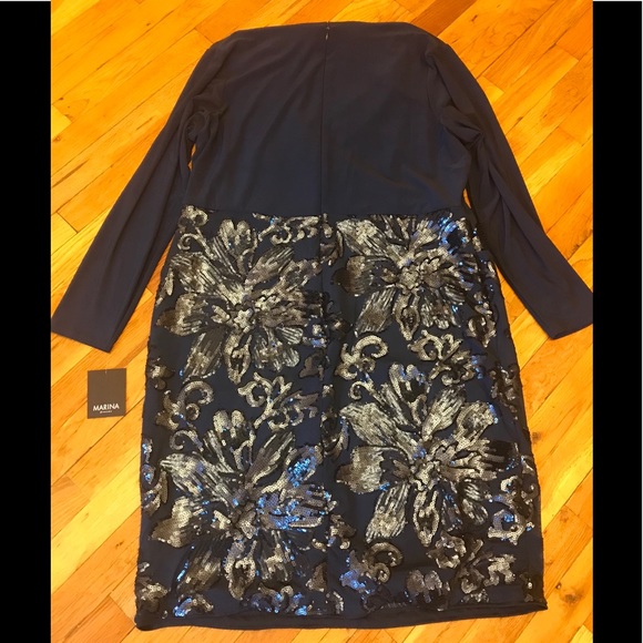 🎁 Marina,Jersey Lace plus long sleeve navy,NWT - Picture 4 of 8